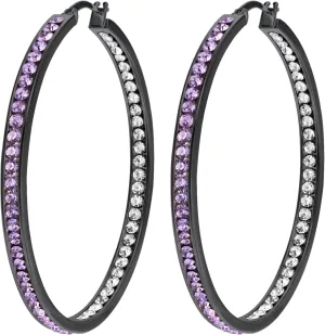2 Inch Large Hoop Earrings for Women Stainless Steel Hypoallergenic Big Hoop Earrings Cubic Zircon Hoops Rhinestone Inside-Out Crystal Ear Ring Jewelry Gifts for Sensitive Ears 50mm
