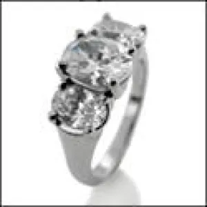 3 Stone 5104Oval Cubic Zirconia Cz Ring