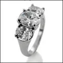3 Stone 5104Oval Cubic Zirconia Cz Ring