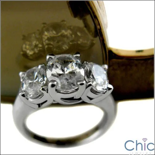 3 Stone 5104Oval Cubic Zirconia Cz Ring