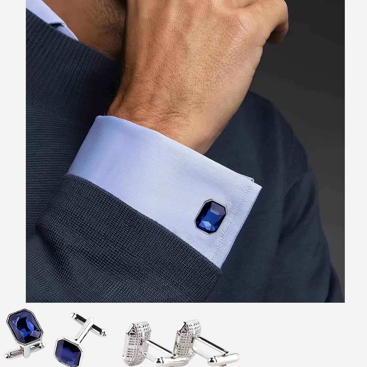 4 Pairs cufflinks set,la luen fashion Cufflinks set for men Women Tuxedo Shirt Studs Fits Business Wedding Party Jewelry Gift