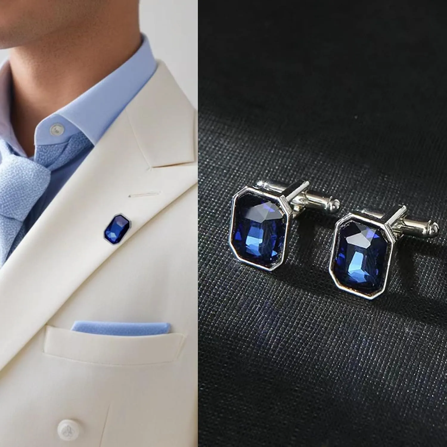 4 Pairs cufflinks set,la luen fashion Cufflinks set for men Women Tuxedo Shirt Studs Fits Business Wedding Party Jewelry Gift
