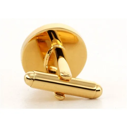 5 x Personalised Engraved Round Gold Cufflinks