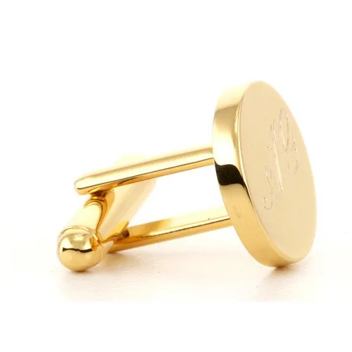 5 x Personalised Engraved Round Gold Cufflinks