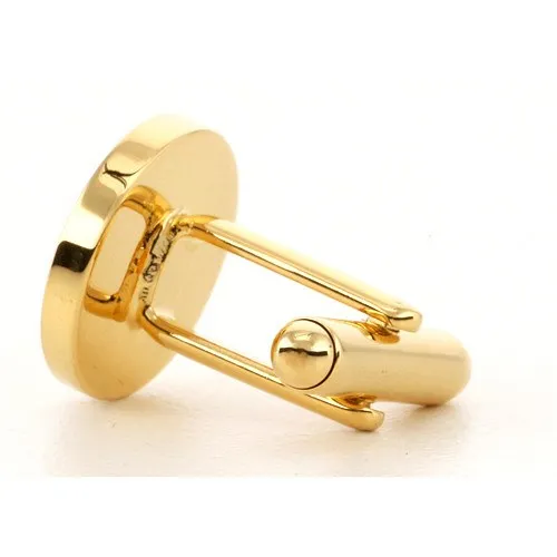 5 x Personalised Engraved Round Gold Cufflinks