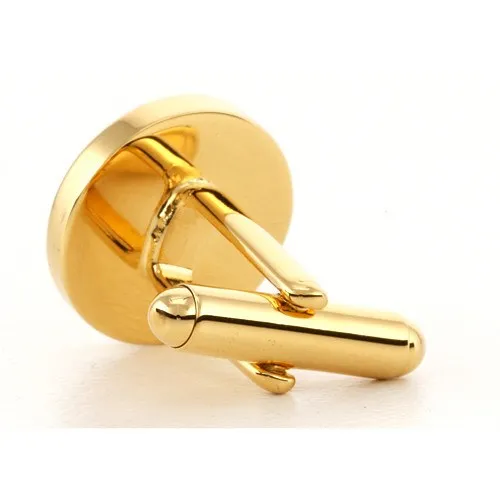 5 x Personalised Engraved Round Gold Cufflinks