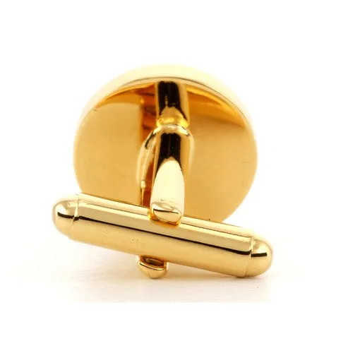 5 x Personalised Engraved Round Gold Cufflinks