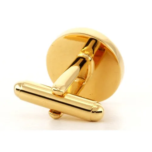 5 x Personalised Engraved Round Gold Cufflinks