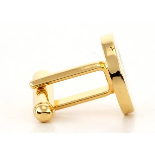 5 x Personalised Engraved Round Gold Cufflinks