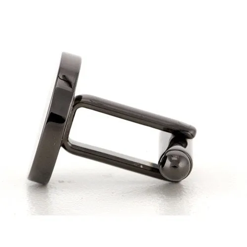 5 x Personalised Engraved Round Gunmetal Cufflinks