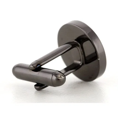 5 x Personalised Engraved Round Gunmetal Cufflinks