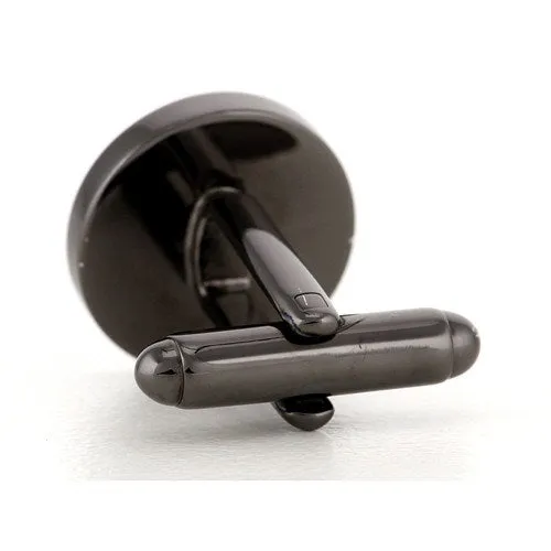 5 x Personalised Engraved Round Gunmetal Cufflinks