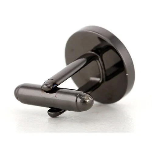 5 x Personalised Engraved Round Gunmetal Cufflinks