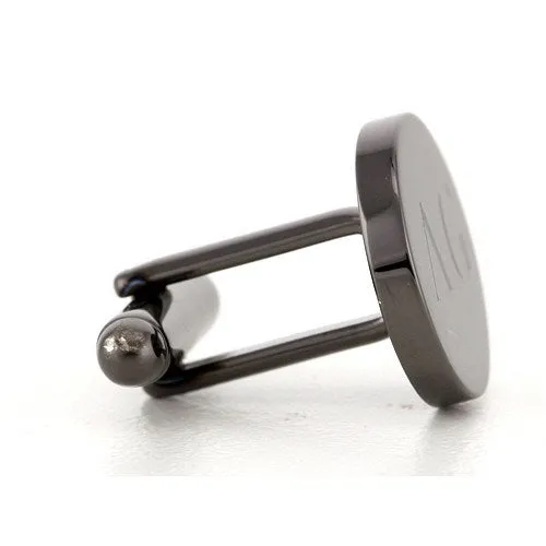 5 x Personalised Engraved Round Gunmetal Cufflinks