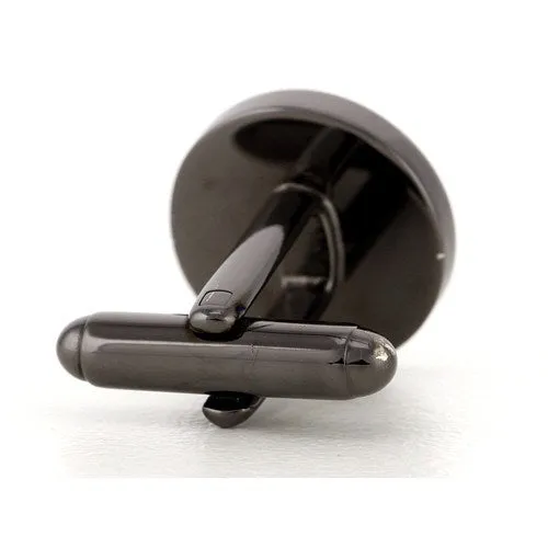 5 x Personalised Engraved Round Gunmetal Cufflinks