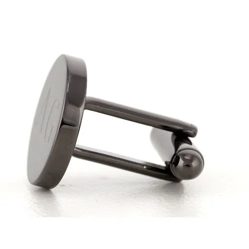5 x Personalised Engraved Round Gunmetal Cufflinks
