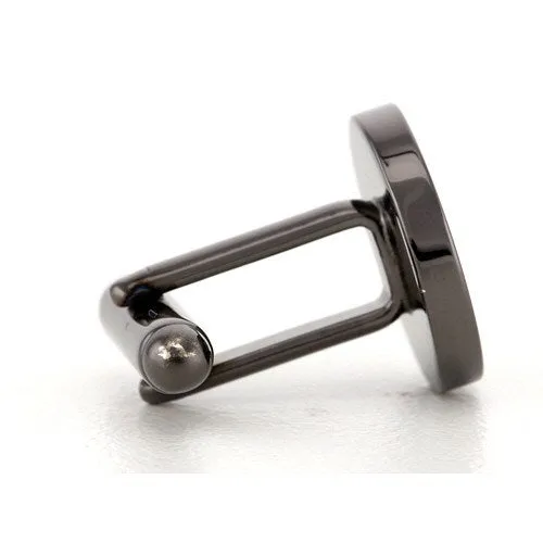 5 x Personalised Engraved Round Gunmetal Cufflinks