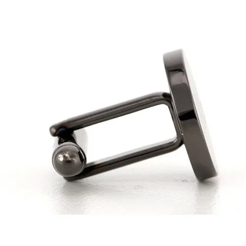 5 x Personalised Engraved Round Gunmetal Cufflinks