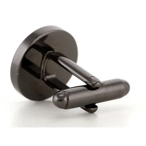 5 x Personalised Engraved Round Gunmetal Cufflinks