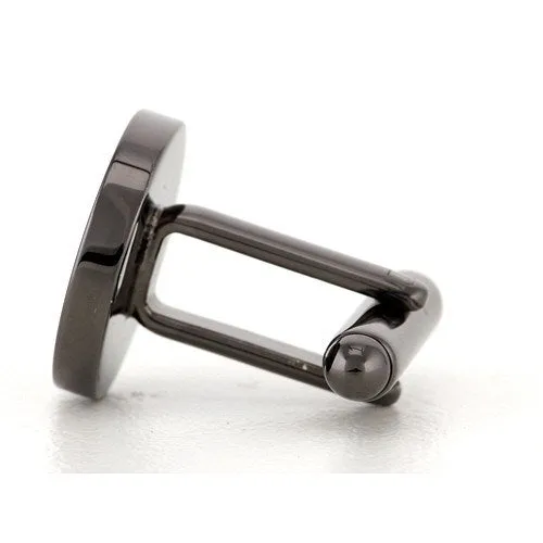 5 x Personalised Engraved Round Gunmetal Cufflinks