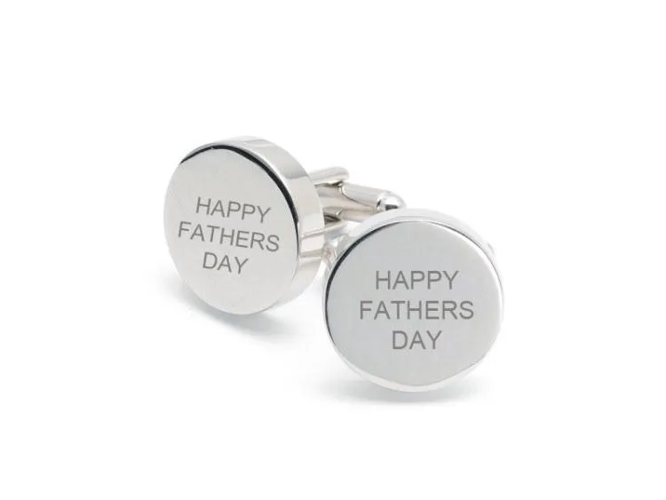 5 x Personalised Round Engravable Silver Cufflinks