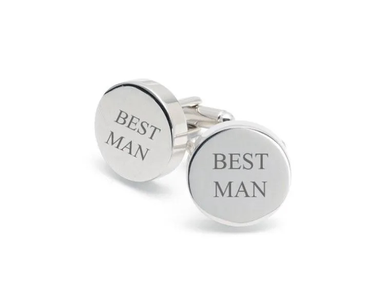 5 x Personalised Round Engravable Silver Cufflinks