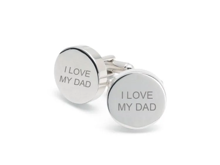 5 x Personalised Round Engravable Silver Cufflinks