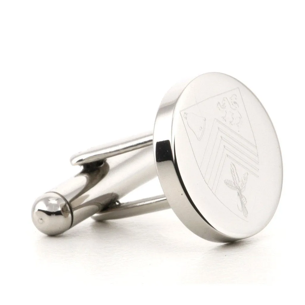 5 x Personalised Round Engravable Silver Cufflinks