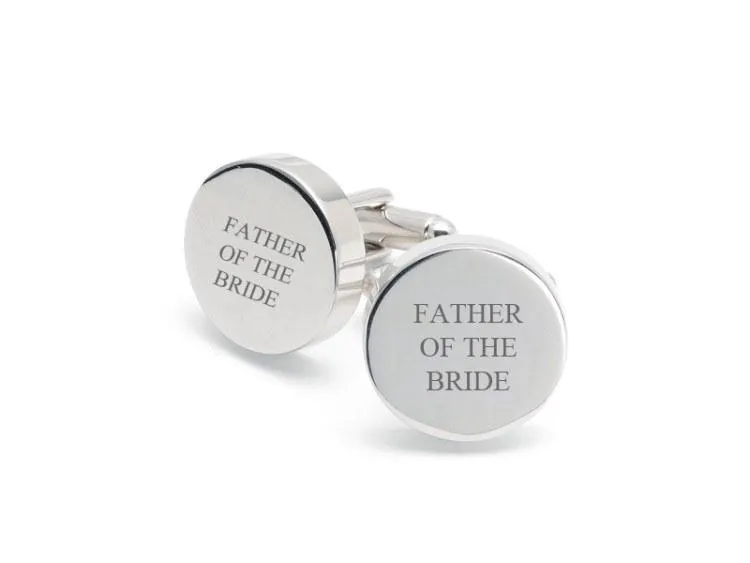 5 x Personalised Round Engravable Silver Cufflinks