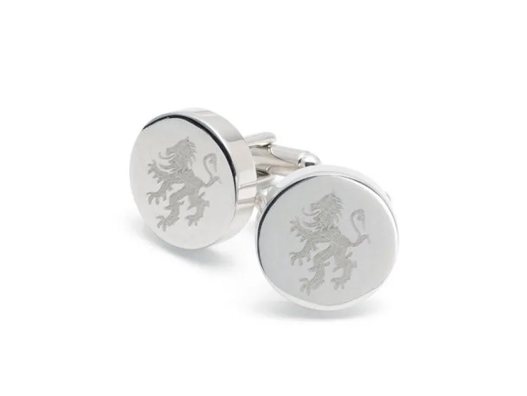 5 x Personalised Round Engravable Silver Cufflinks