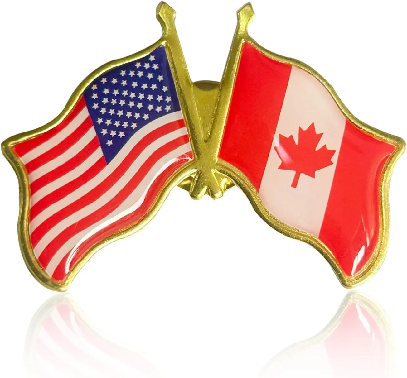6/12/50/100 Pack Friendship -Canada American Flag Lapel pins Bulk Metal United States US USA CA Candian Lapel Pins Badge Souvenir For Hat Bag Travel Gifts