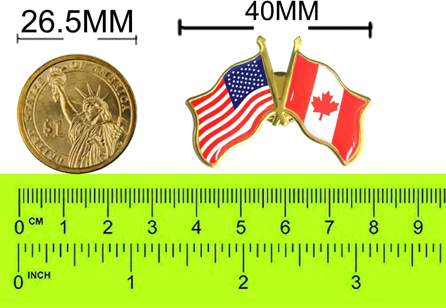 6/12/50/100 Pack Friendship -Canada American Flag Lapel pins Bulk Metal United States US USA CA Candian Lapel Pins Badge Souvenir For Hat Bag Travel Gifts