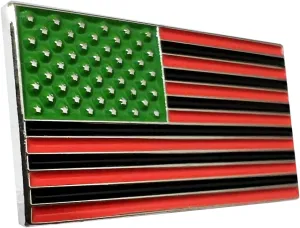 African Afro American Flag Lapel Pin - Black Liberation Brooch - Red Green Black Badge