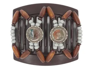 African Butterfly Thick Hair Comb - Gemstone Brown 78