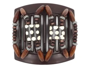 African Butterfly Thick Hair Comb - Stones & Bones Brown 117