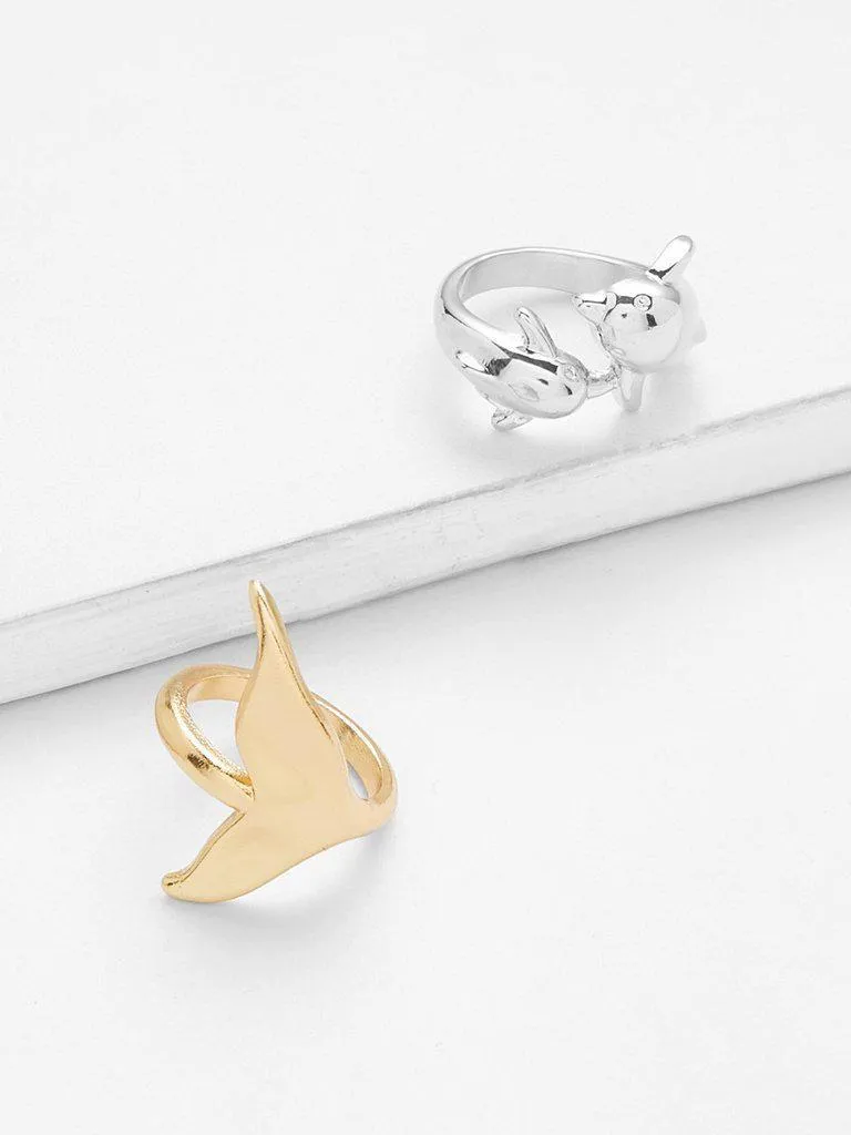 Animal Design Rings Set 2pcs