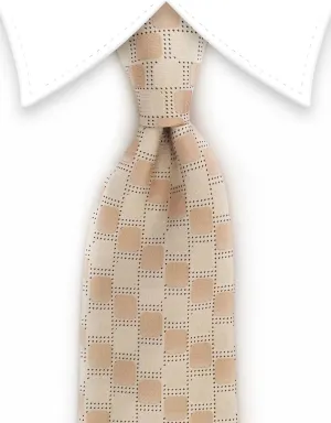 Beige & Gold Geometric Tie