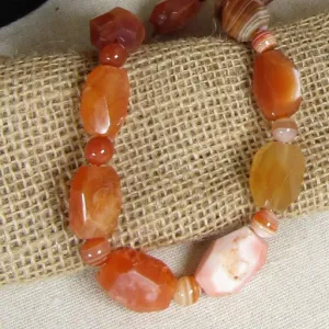 Big Bold African Agate Gemstone Handmade Beaded Necklace