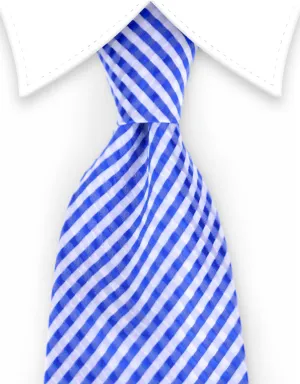 Blue & White Extra Long Tie - 3XL