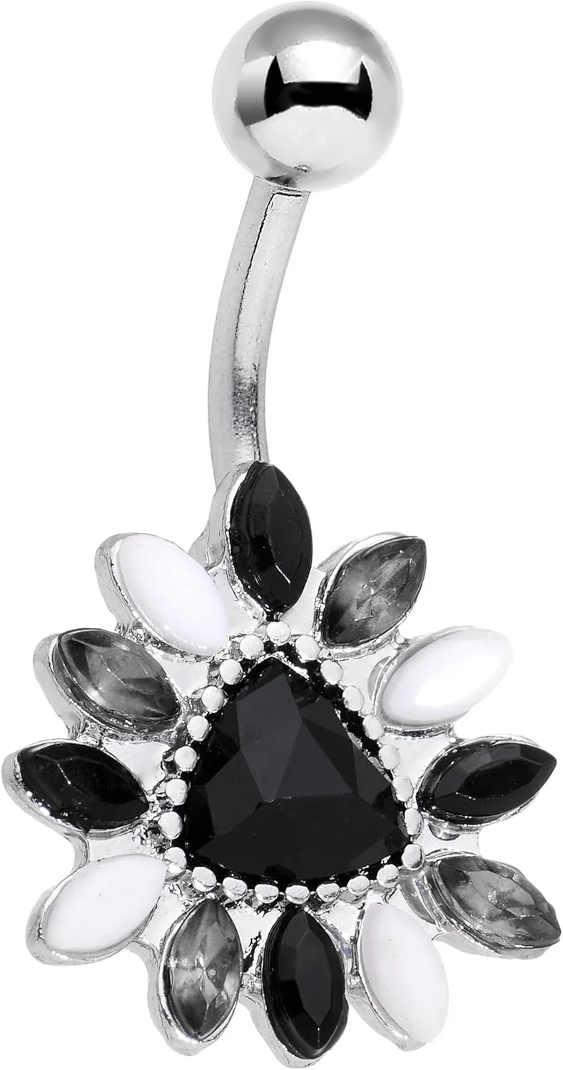 Body Candy Steel Art Deco Splash Belly Ring