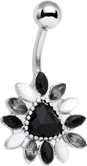 Body Candy Steel Art Deco Splash Belly Ring