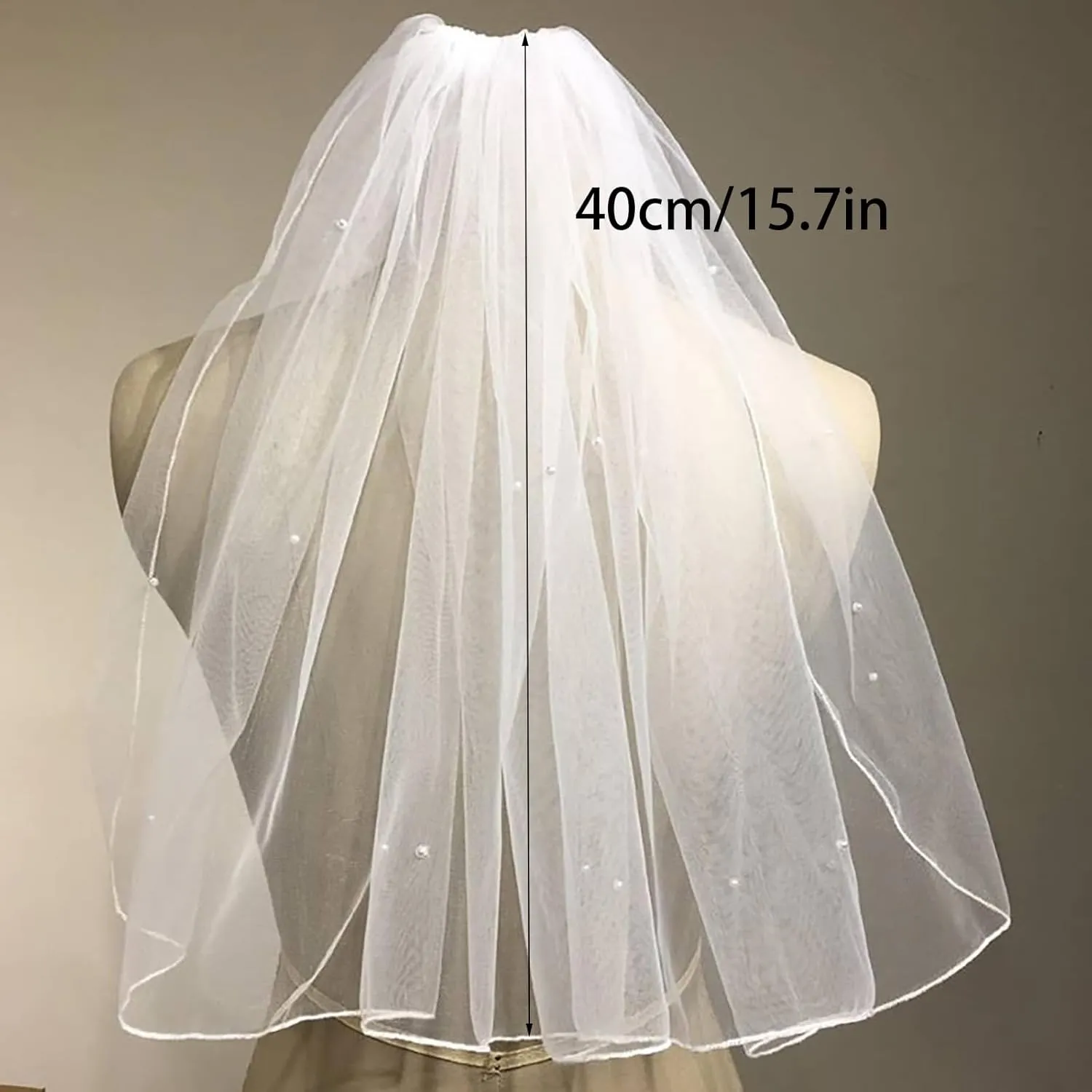 Bridal Wedding Veil Womens Short Wedding Veils Pearl Bridal Veil Bride for Wedding Party