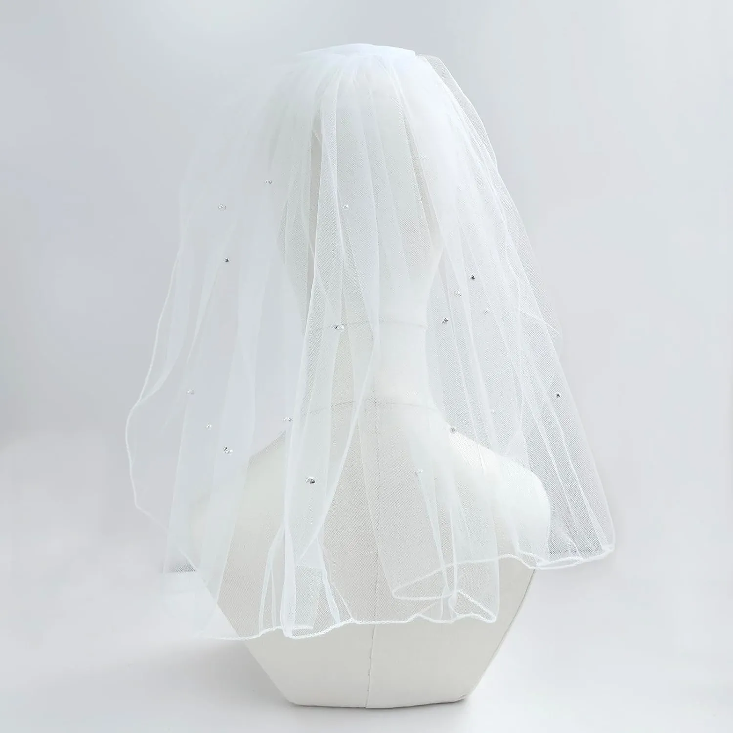 Bridal Wedding Veil Womens Short Wedding Veils Pearl Bridal Veil Bride for Wedding Party