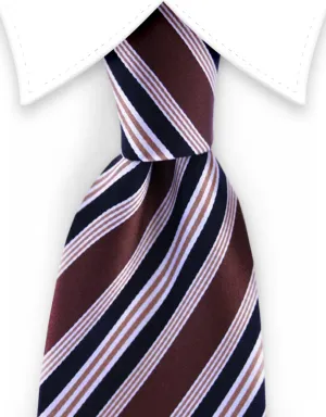 Brown & Black Striped Tie
