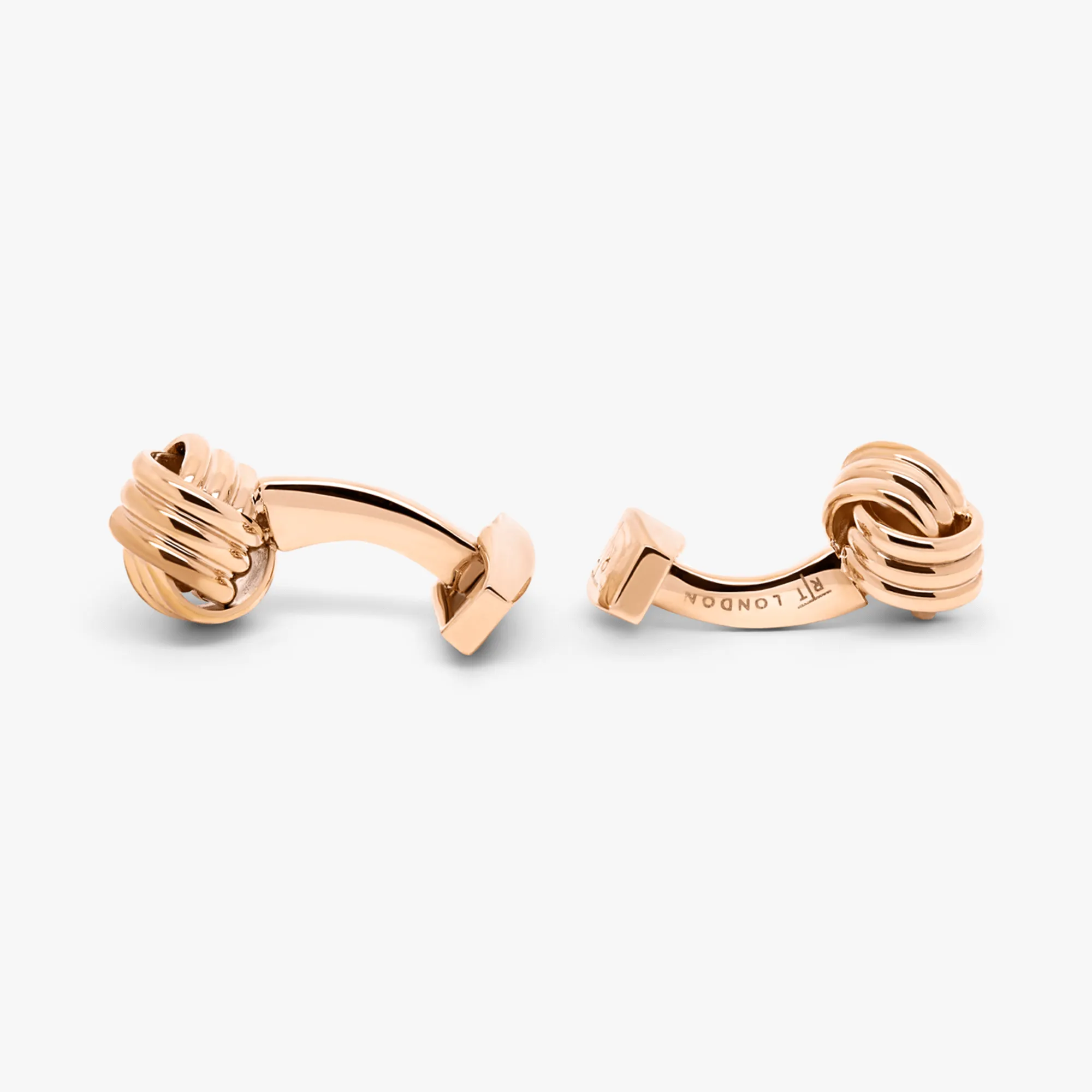 Cable Knot cufflinks in rose gold plated stainless steel