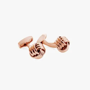 Cable Knot cufflinks in rose gold plated stainless steel