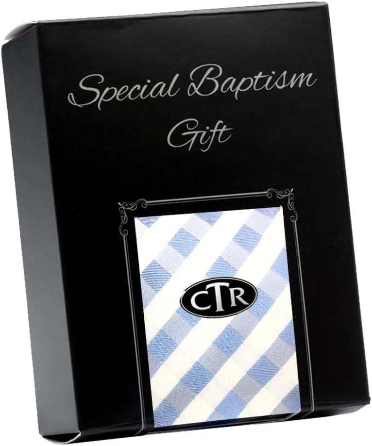 Cherished Moments Boys Tie and CTR Tie Pin for Baptism, 45-inch