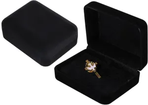 CHGCRAFT 2 Pcs Velvet Cufflink Tie Clip Box Black Flocking Storage Gift Box Jewelry Display Box for Engagement Birthday Anniversary, 2.992.4inch