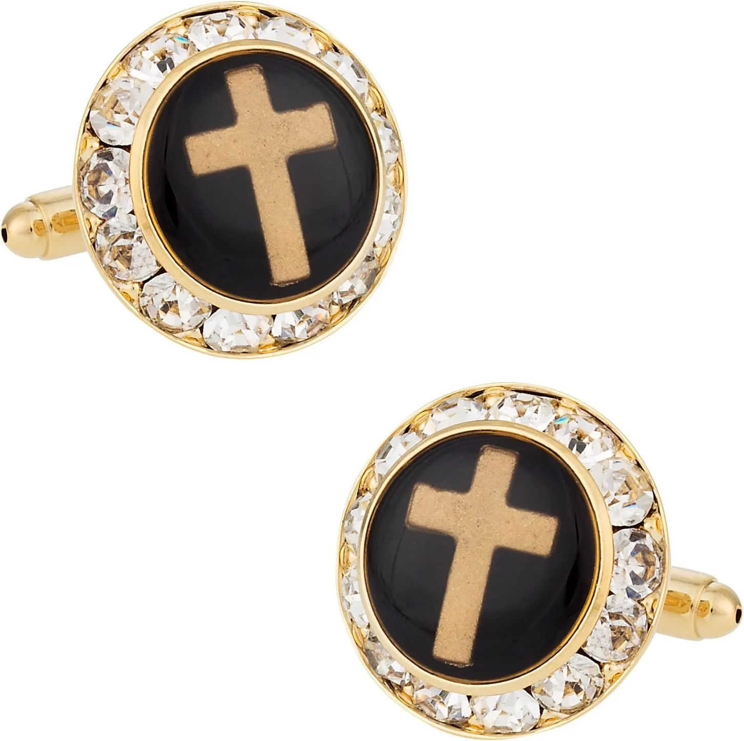 Christian Cross Crystal Cufflinks with Presentation Box
