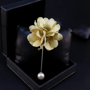 Classy Yellow Lapel Flower